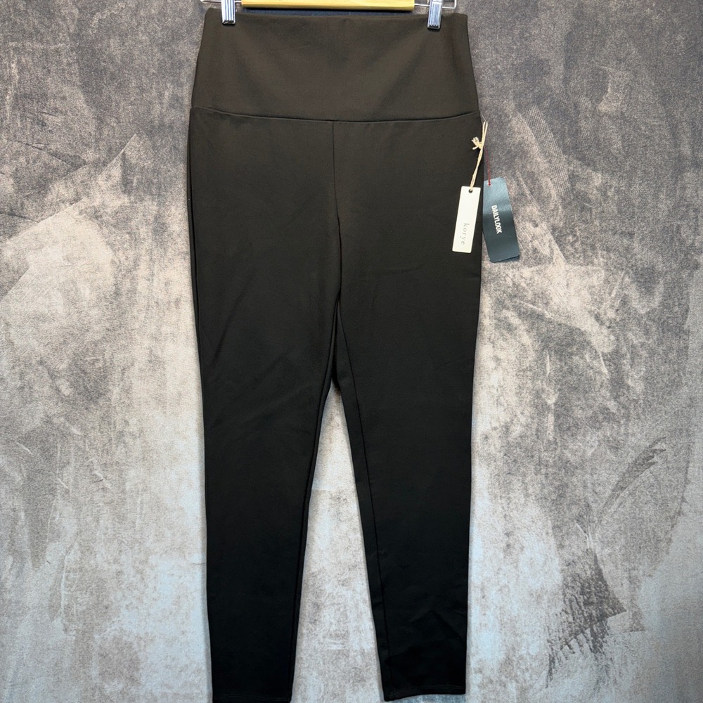 Korye Pants Womens L Black Rayon Nylon Spandex High Rise Skinny Solid Dailylook